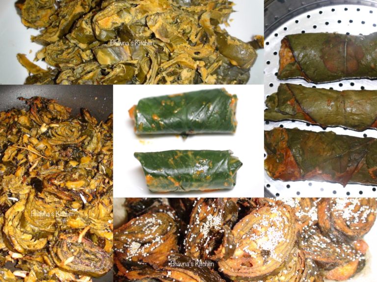 Arbi Patra – Pateria or Alu wadi – Taro Leaves Snacks