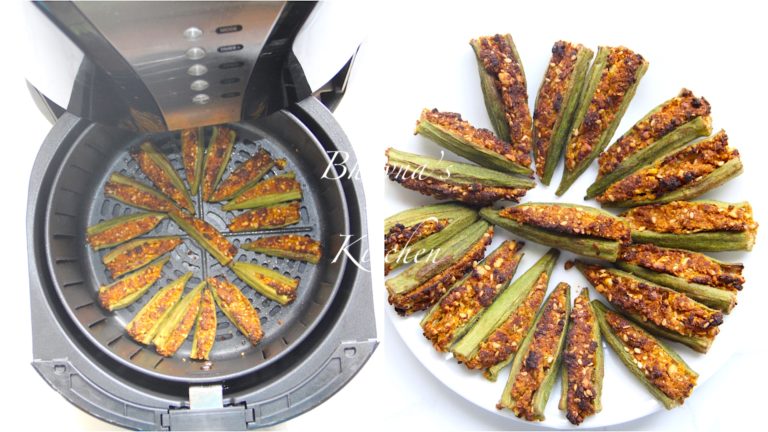 Air Fryer Stuffed Okra Bharwan Bhindi or Bhinda Ravaiya